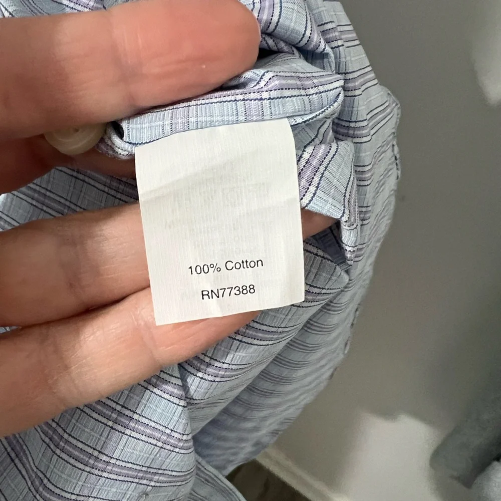 J. Crew Haberdashery Men's Blue Purple Check Button-Down Shirt size L Neck 16.5
